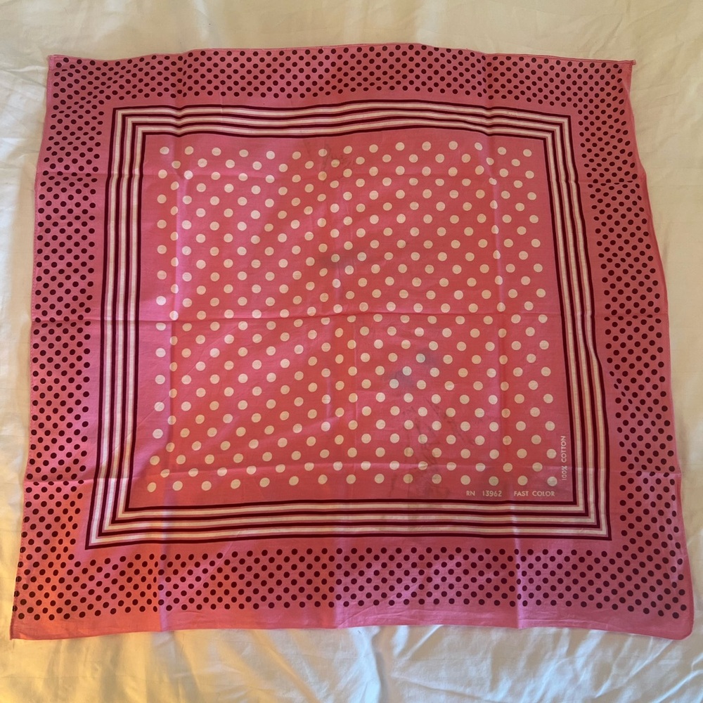 Pink Polka Dot Silk Scarf